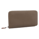 HERMES Azap Long Silk Inn Long Wallet Leather Beige Silver Auth 198757A-1