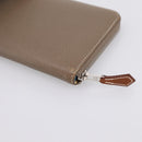 HERMES Azap Long Silk Inn Long Wallet Leather Beige Silver Auth 198757A-15