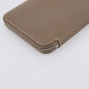 HERMES Azap Long Silk Inn Long Wallet Leather Beige Silver Auth 198757A-16