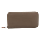 HERMES Azap Long Silk Inn Long Wallet Leather Beige Silver Auth 198757A-13