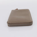 HERMES Azap Long Silk Inn Long Wallet Leather Beige Silver Auth 198757A-4
