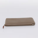 HERMES Azap Long Silk Inn Long Wallet Leather Beige Silver Auth 198757A-6