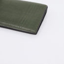 LOEWE Long Wallet Leather Green Silver Auth 198759A-15