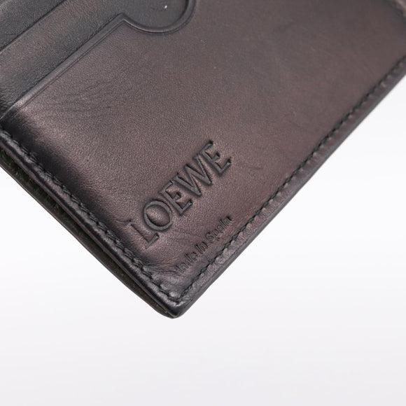 LOEWE Long Wallet Leather Green Silver Auth 198759A