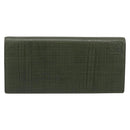 LOEWE Long Wallet Leather Green Silver Auth 198759A-13