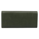 LOEWE Long Wallet Leather Green Silver Auth 198759A-2