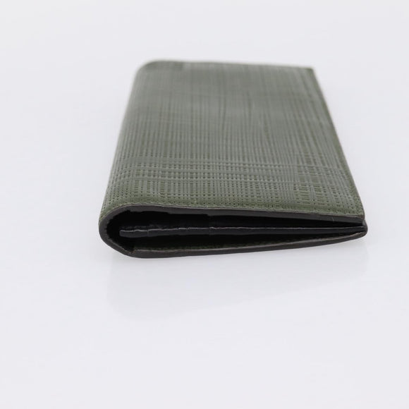 LOEWE Long Wallet Leather Green Silver Auth 198759A
