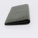 LOEWE Long Wallet Leather Green Silver Auth 198759A-4