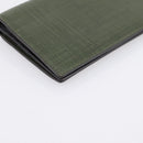 LOEWE Long Wallet Leather Green Silver Auth 198759A-14