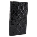 CHANEL Icon line Long Wallet Patent leather Black CC Auth 198760-1