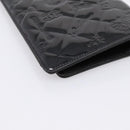 CHANEL Icon line Long Wallet Patent leather Black CC Auth 198760-16