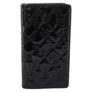 CHANEL Icon line Long Wallet Patent leather Black CC Auth 198760-13
