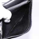 CHANEL Icon line Long Wallet Patent leather Black CC Auth 198760-22