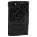 CHANEL Icon line Long Wallet Patent leather Black CC Auth 198760-2