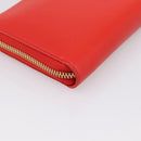 LOEWE Long Wallet Leather Red Gold Auth 198761M-16