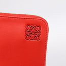 LOEWE Long Wallet Leather Red Gold Auth 198761M-17