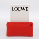 LOEWE Long Wallet Leather Red Gold Auth 198761M-12