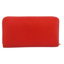 LOEWE Long Wallet Leather Red Gold Auth 198761M-2