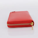 LOEWE Long Wallet Leather Red Gold Auth 198761M-3