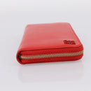 LOEWE Long Wallet Leather Red Gold Auth 198761M-4