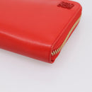 LOEWE Long Wallet Leather Red Gold Auth 198761M-7