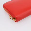 LOEWE Long Wallet Leather Red Gold Auth 198761M-14