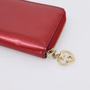 GUCCI Long Wallet Patent Leather Red Gold 308005 Auth 198762A-15