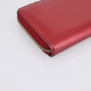 GUCCI Long Wallet Patent Leather Red Gold 308005 Auth 198762A-16