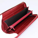 GUCCI Long Wallet Patent Leather Red Gold 308005 Auth 198762A-9