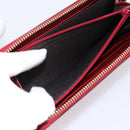 GUCCI Long Wallet Patent Leather Red Gold 308005 Auth 198762A-11