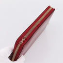 GUCCI Long Wallet Patent Leather Red Gold 308005 Auth 198762A-5