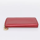 GUCCI Long Wallet Patent Leather Red Gold 308005 Auth 198762A-6