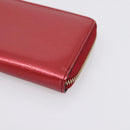GUCCI Long Wallet Patent Leather Red Gold 308005 Auth 198762A-7