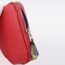 HERMES Azap Long Silk Inn Long Wallet Leather Red Silver Auth 198763-8