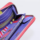 HERMES Azap Long Silk Inn Long Wallet Leather Red Silver Auth 198763-20