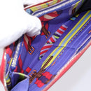 HERMES Azap Long Silk Inn Long Wallet Leather Red Silver Auth 198763-22