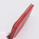 HERMES Azap Long Silk Inn Long Wallet Leather Red Silver Auth 198763-5
