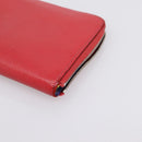 HERMES Azap Long Silk Inn Long Wallet Leather Red Silver Auth 198763-7