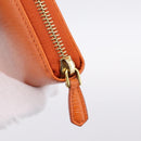 PRADA Long Wallet Leather Orange Gold Auth 198764A-8