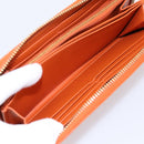 PRADA Long Wallet Leather Orange Gold Auth 198764A-23