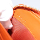 PRADA Long Wallet Leather Orange Gold Auth 198764A-12