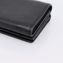 Christian Dior Compact Wallet Leather Black Gold Auth 198767A-15