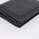 Christian Dior Compact Wallet Leather Black Gold Auth 198767A-16