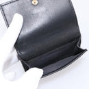 Christian Dior Compact Wallet Leather Black Gold Auth 198767A-8