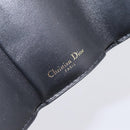 Christian Dior Compact Wallet Leather Black Gold Auth 198767A-17