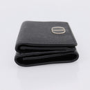 Christian Dior Compact Wallet Leather Black Gold Auth 198767A-3