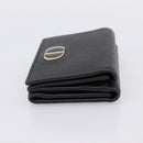 Christian Dior Compact Wallet Leather Black Gold Auth 198767A-4