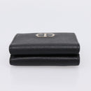 Christian Dior Compact Wallet Leather Black Gold Auth 198767A-5