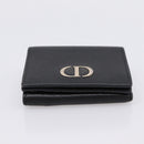 Christian Dior Compact Wallet Leather Black Gold Auth 198767A-6