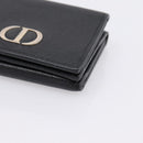 Christian Dior Compact Wallet Leather Black Gold Auth 198767A-7